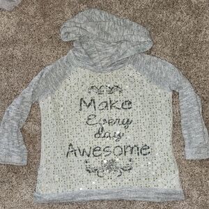 Gray Kids Hoodie with Sequin Design